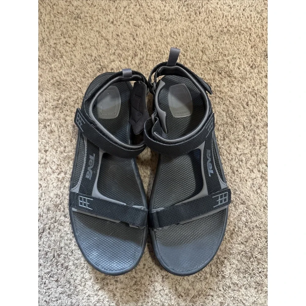 TEVA Sandals Men's 13 Black Straps Open Toe Summer Hiking Beach Outdoors